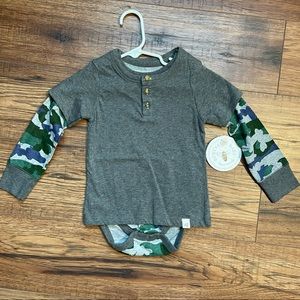 Burt’s Bees Baby Camo Long Sleeve Layered Bodysuit